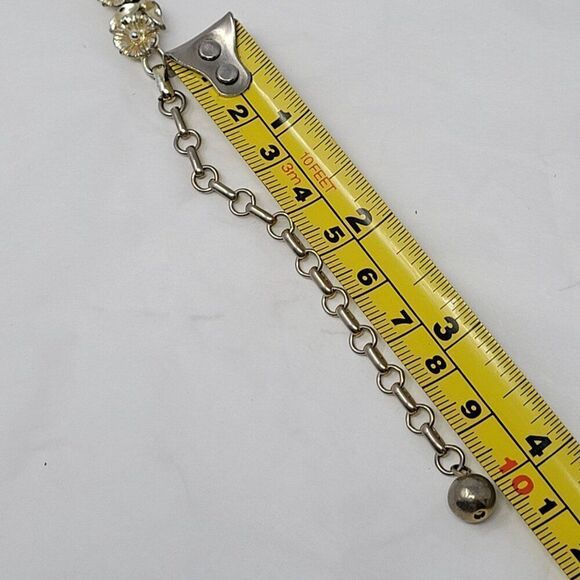 Vintage 70s Signed Lisner Gold Tone 3D Flower Link Collar Chocker Necklace Glam - Picture 9 of 15